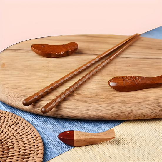 手彫りの尖った寿司用箸