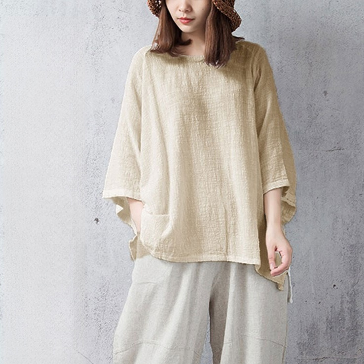 【綿麻シャツ】清涼感抜群  快適・爽やか・通気  全3色