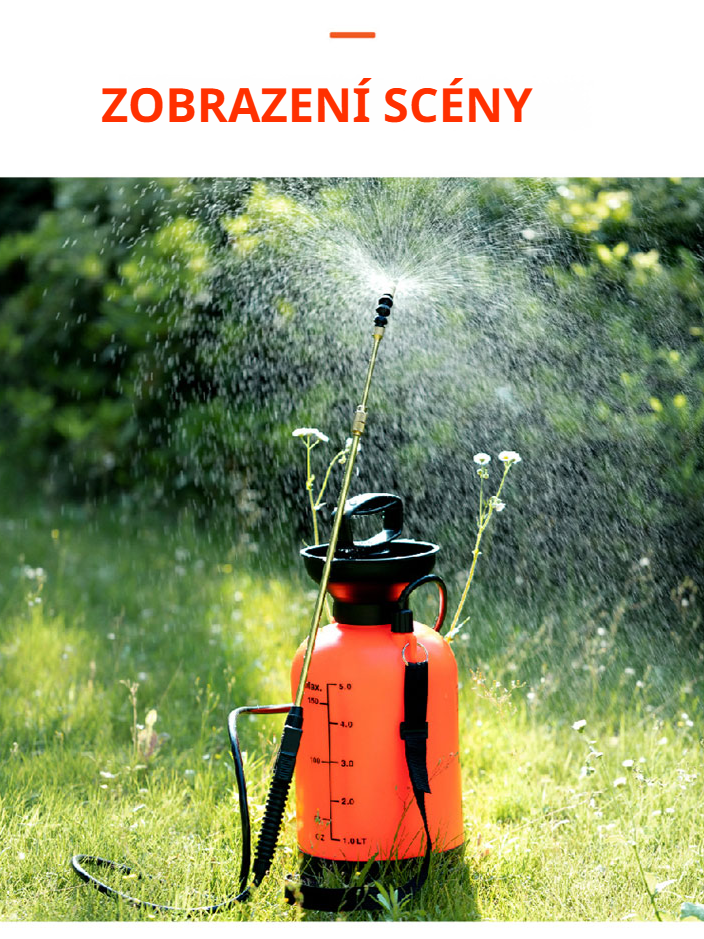 Malá konvička na zalévání, zahradní postřikovač