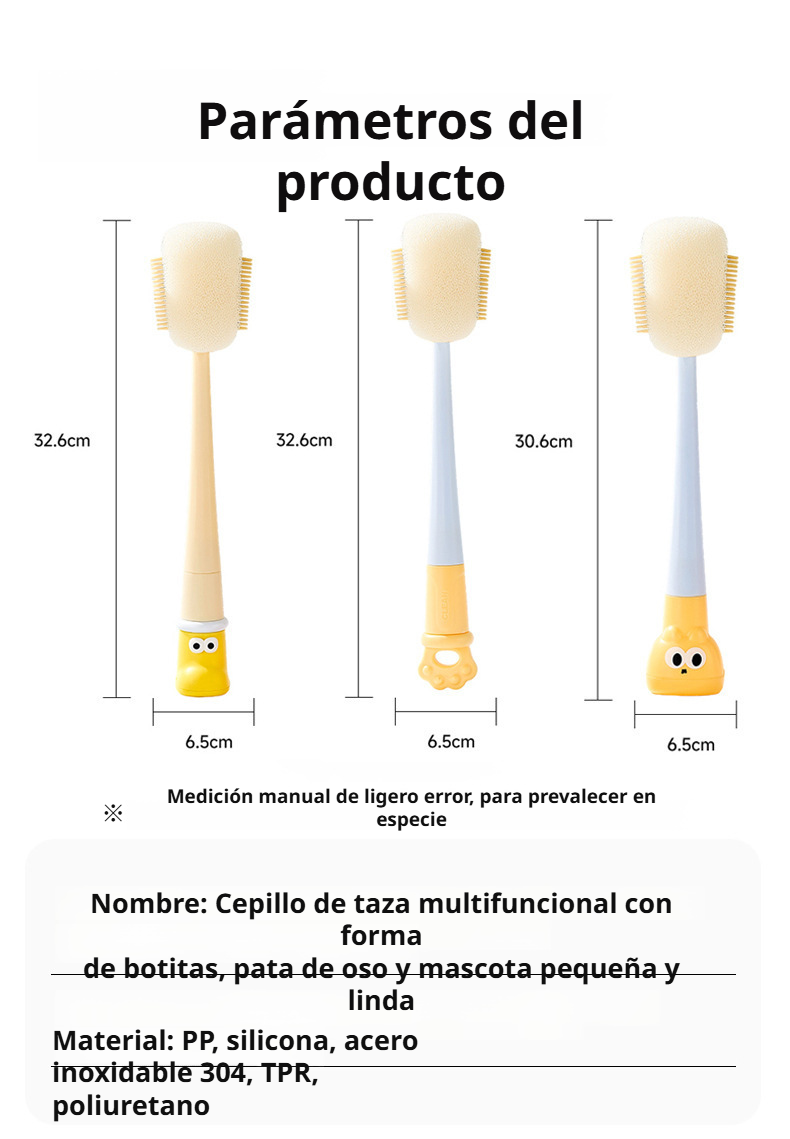 Cepillo de esponja duradero y fácil de usar para limpieza de cocina