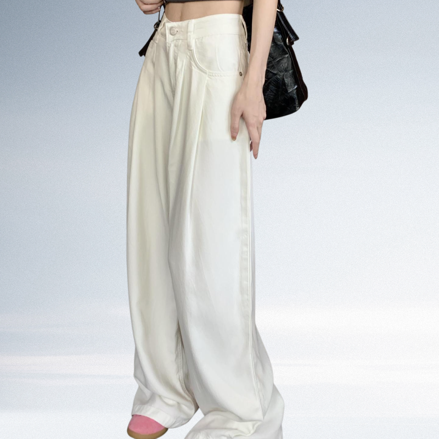 ホワイトカジュアルパンツ レディース 薄手 カーゴパンツ ジョガーパンツ