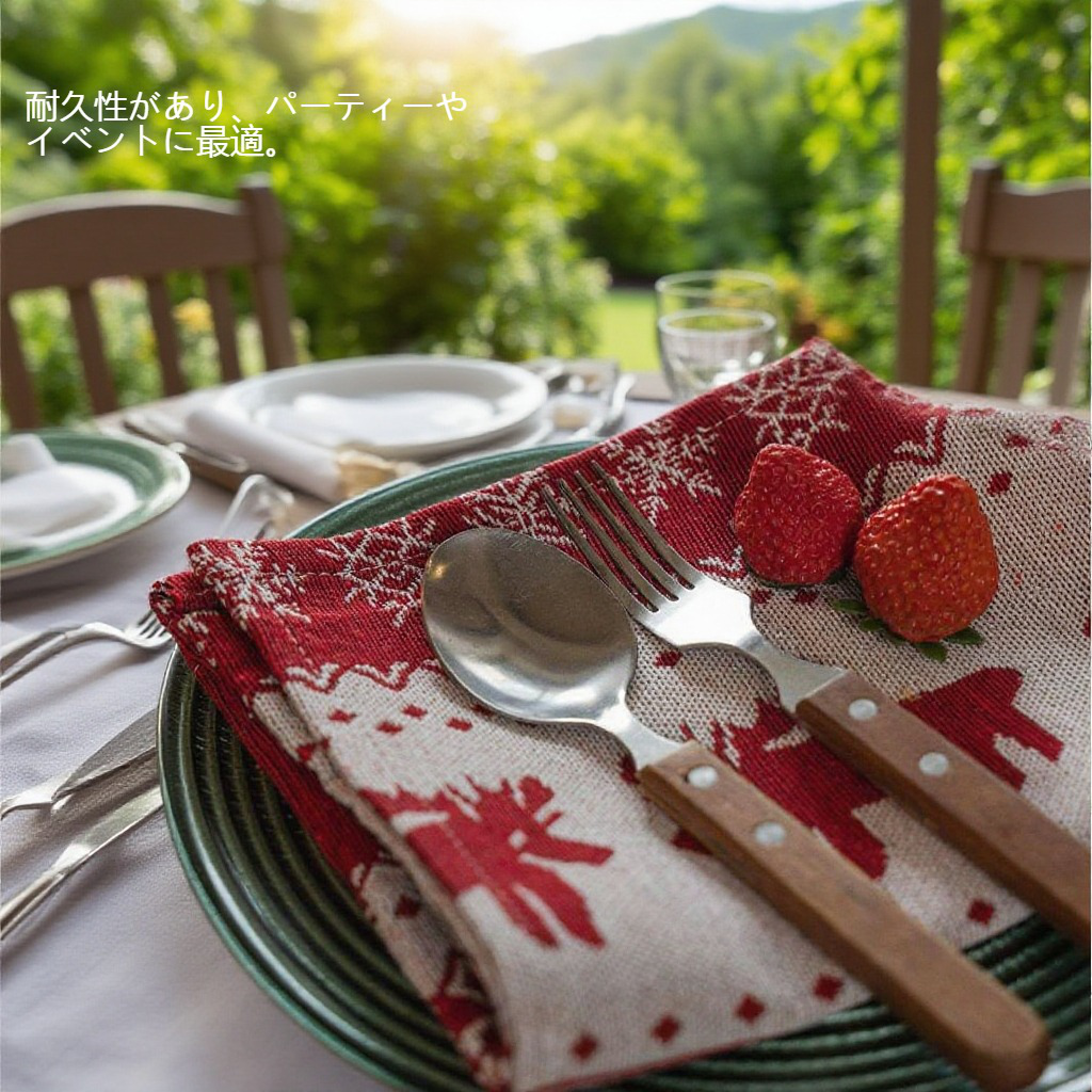 赤いジャカードのテーブル旗