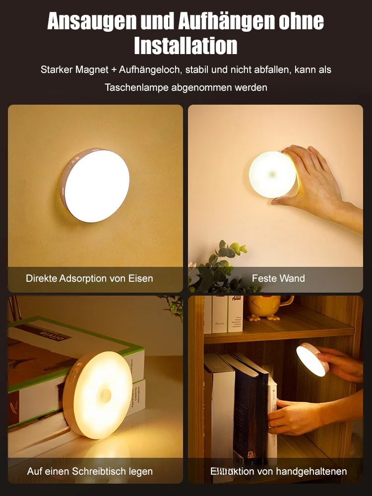 Magnetisches Nachtlicht mit Induktion des menschlichen Körpers