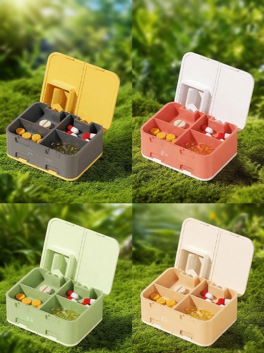 Dvojitý kráječ na tablety s týdenním dávkovačem léků