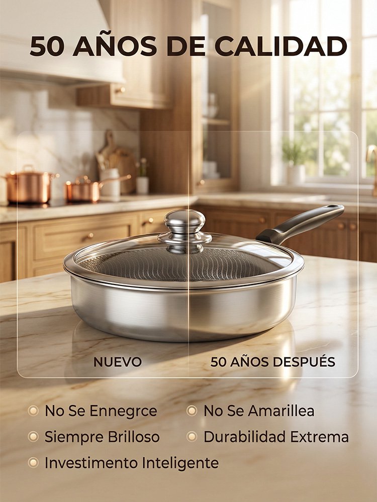 【Uso Exclusivo en Restaurantes 3 Estrellas Michelin】Sartén Antiadherente Sin Recubrimiento
