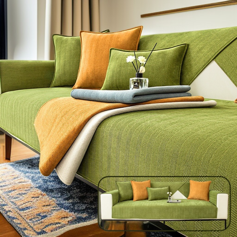 シュニール織ソファカバー ソファカバー ピュアカラー 滑り止め ホームユース ナチュラルコンフォート