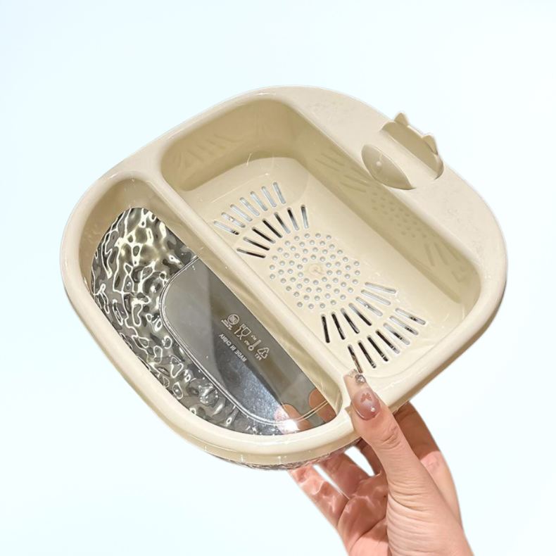 간식 건과류 상자 이중 배수 바구니