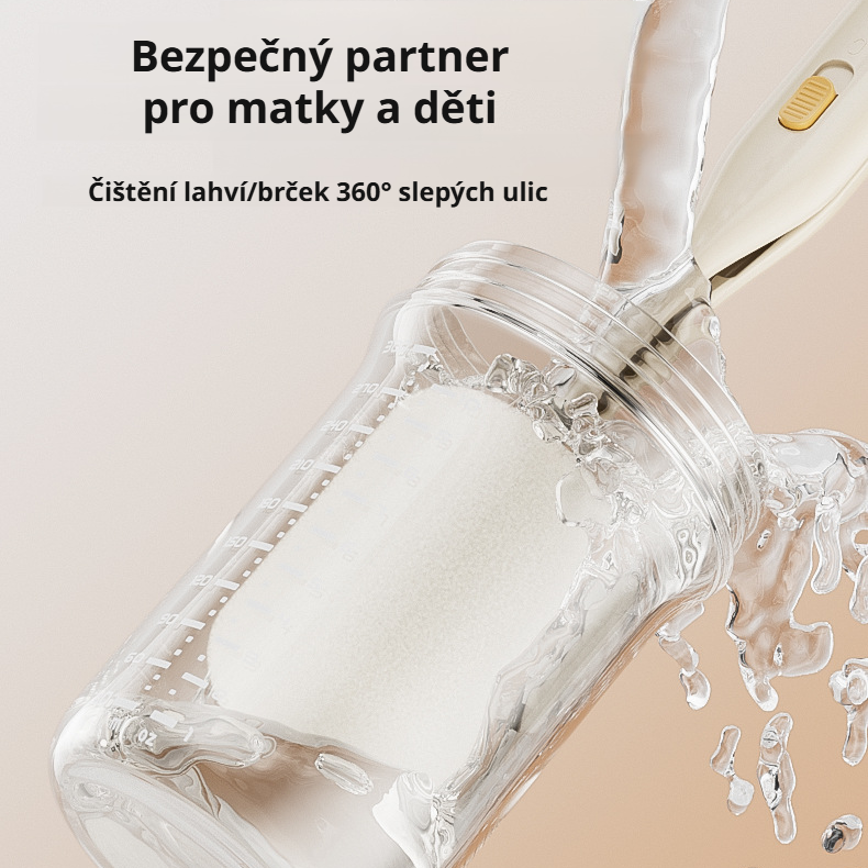 Sada na čištění pohárů se speciální houbou a dvojitou hlavicí kartáče