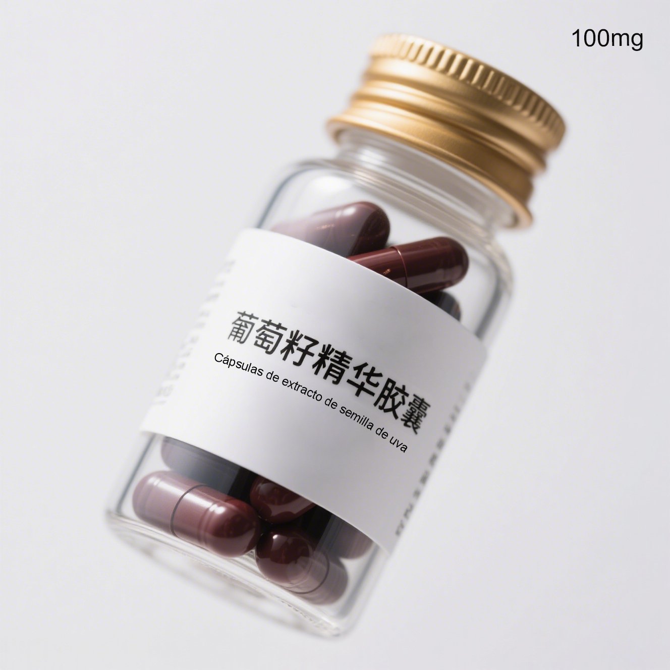 Botellas de cápsulas de semilla de uva para la salud cardiovascular