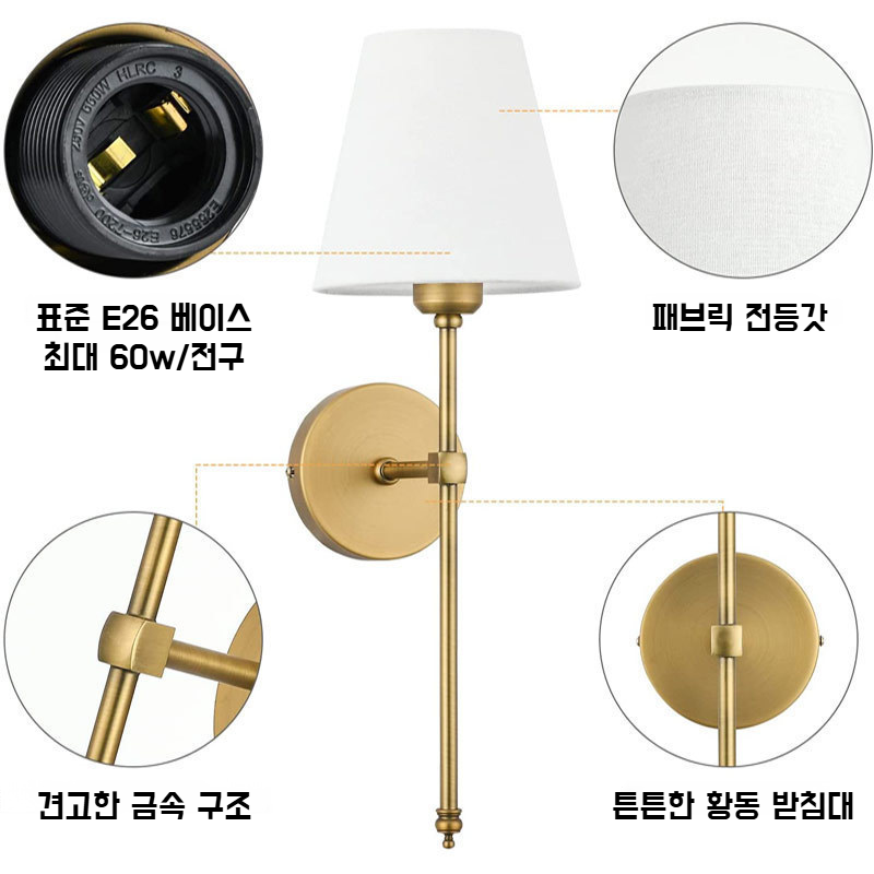 실내 충전식 벽등 디테일 클로즈업