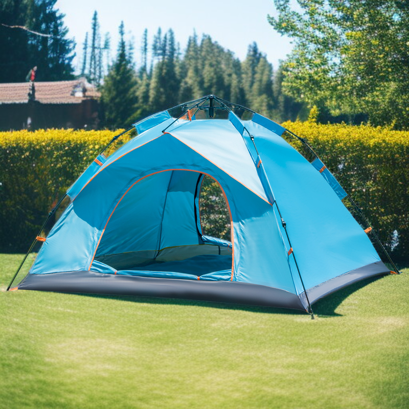 전자동 아웃도어 휴대용 접이식 캠핑 텐트 비에 대비한 두꺼운 용품 장비 야외 캠핑 텐트