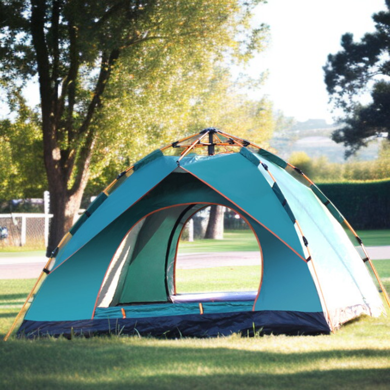 전자동 아웃도어 휴대용 접이식 캠핑 텐트 비에 대비한 두꺼운 용품 장비 야외 캠핑 텐트