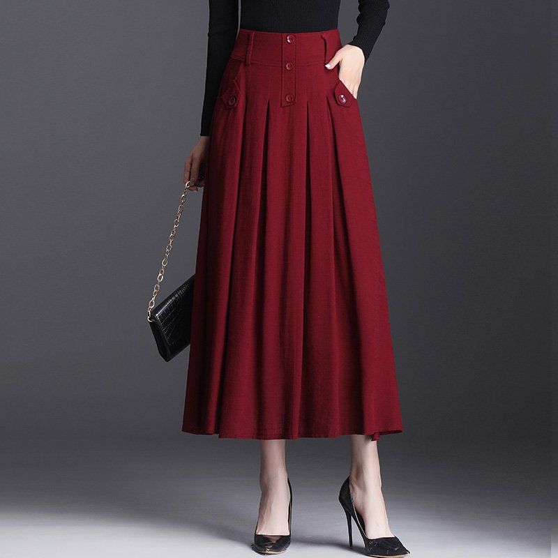 顯瘦遮胯冰絲A字半身裙