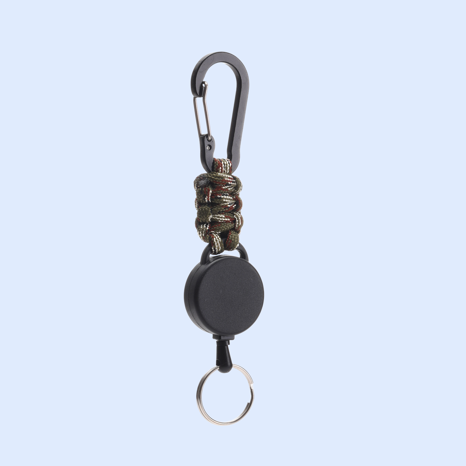 พวงกุญแจเชือกร่มกลางแจ้งแบบถัก ยืดหดได้ ดึงง่าย กันหาย