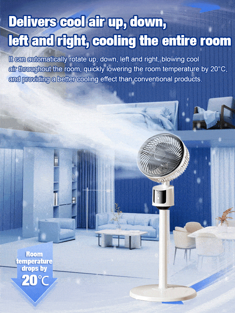 Ultra-quiet floor-standing energy-saving circulation fan
