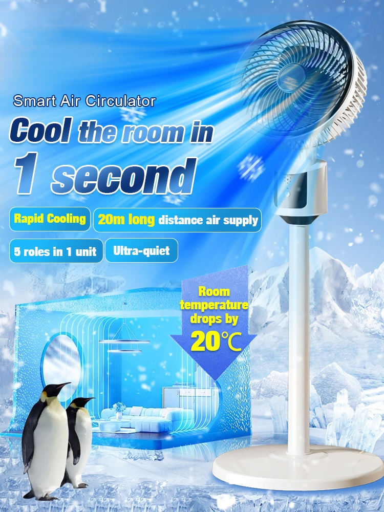 Ultra-quiet floor-standing energy-saving circulation fan