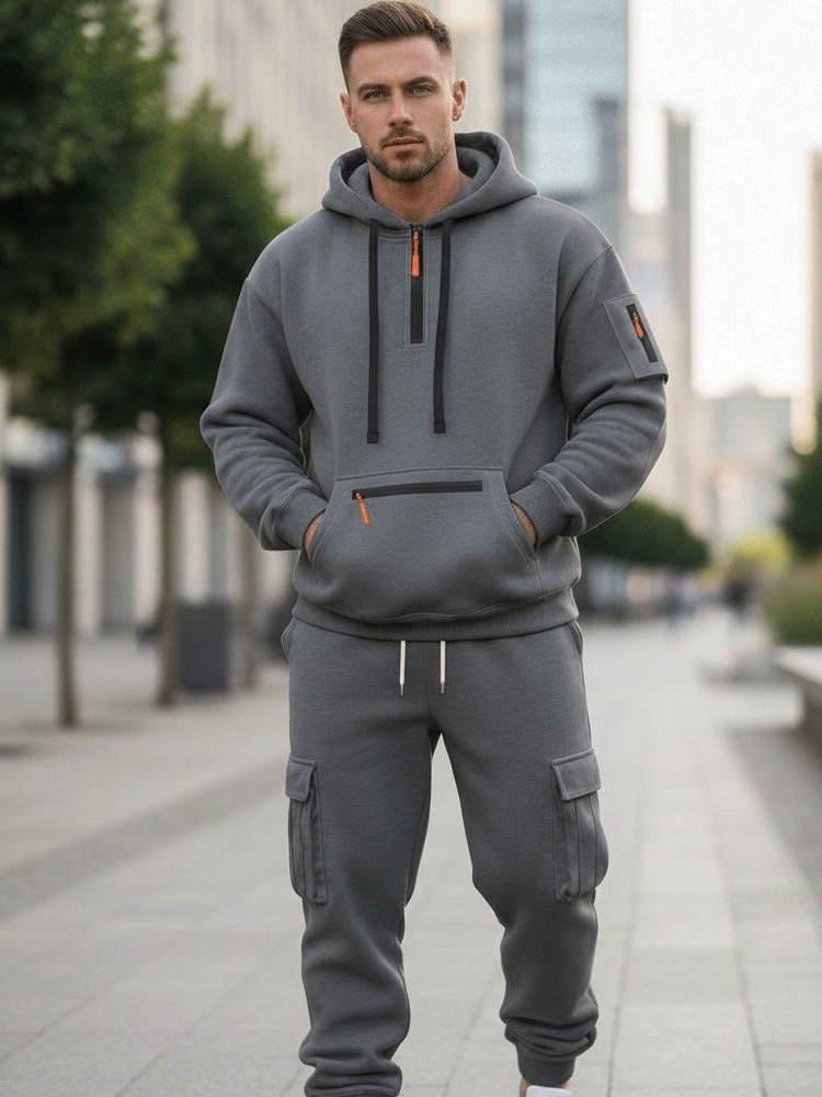 طقم ملابس رجالي كاجوال رياضي بجيوب متعددة