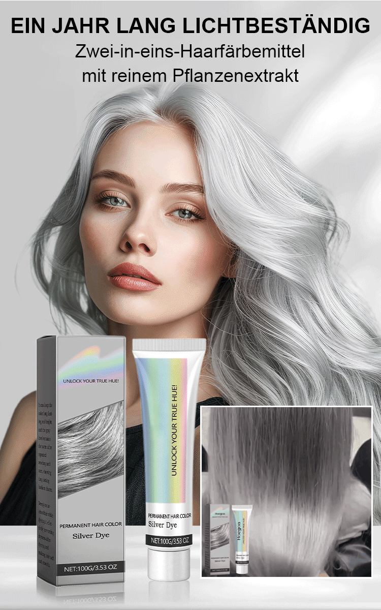 【Ein Jahr farbecht】Reines pflanzliches Extrakt 2-in-1 natürlicher Haarfärbemittel