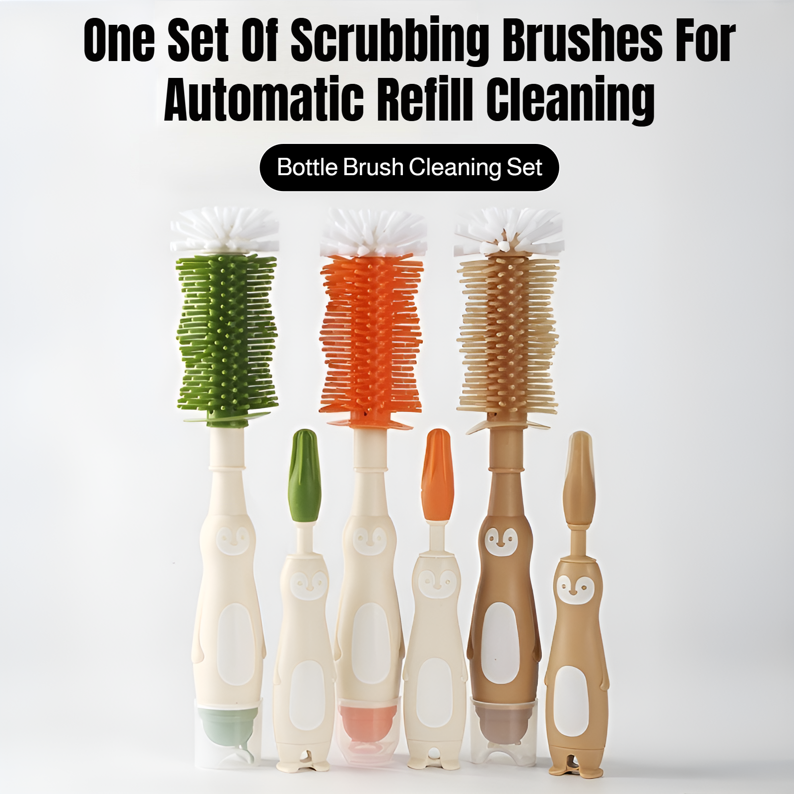 New liquid storage bottle brush multifunctional silicone nylon brush gap nipple long handle cleaning