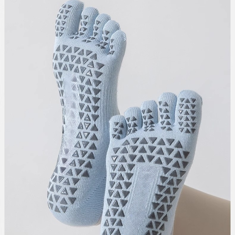 여름 얇은 다섯 손가락 요가 양말 실내 스포츠 전용 미끄럼 방지 요가 양말 필라테스 스포츠 얇은 양말