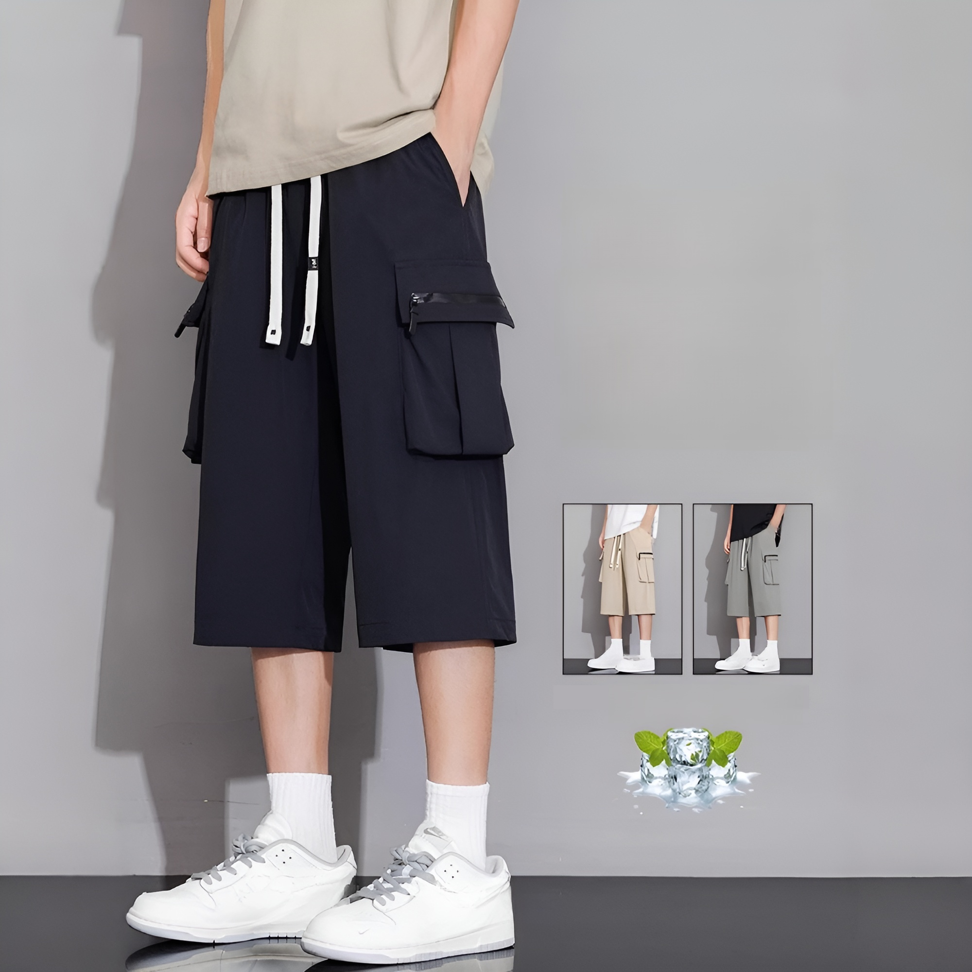 Pack de 7 shorts décontractés pour homme en soie glacée