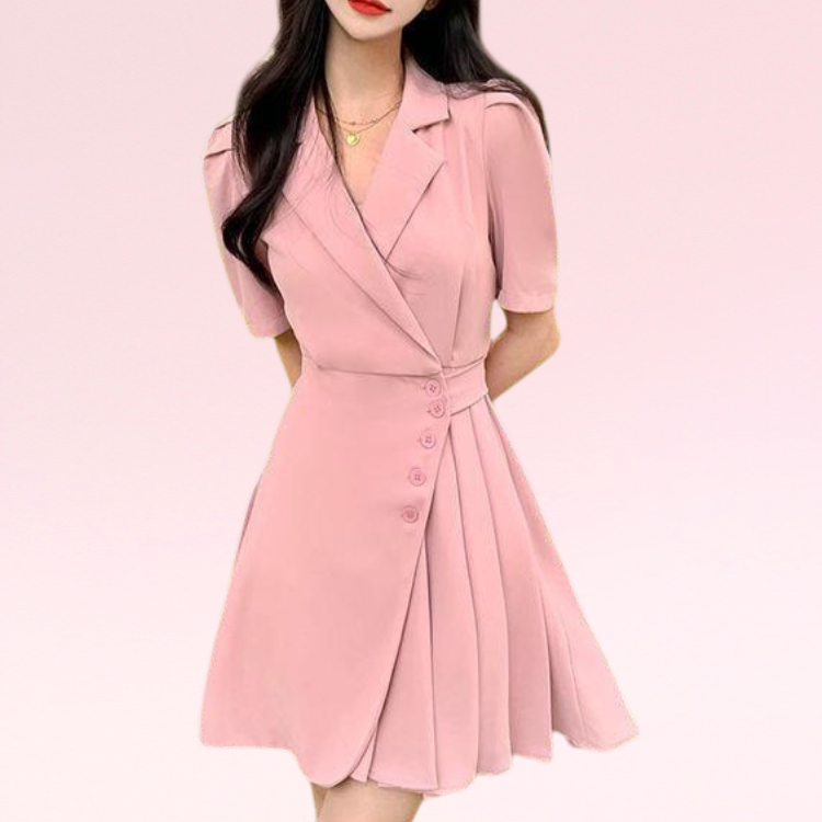 夏の女性のための不規則なスーツドレス、優しくて甘い、ウエストにぴったりフィット