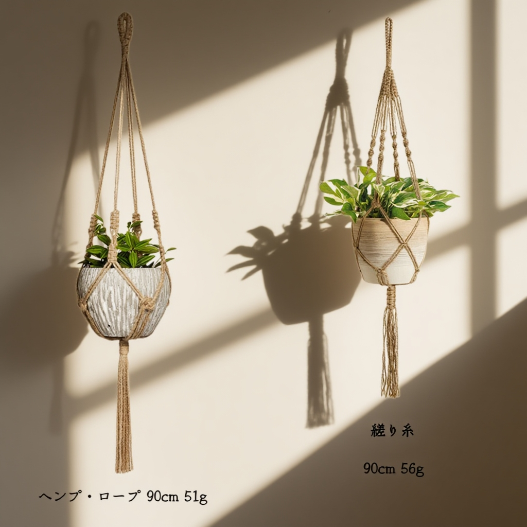 ガーデニング用メッシュポケット付きフラワーポット壁掛け例