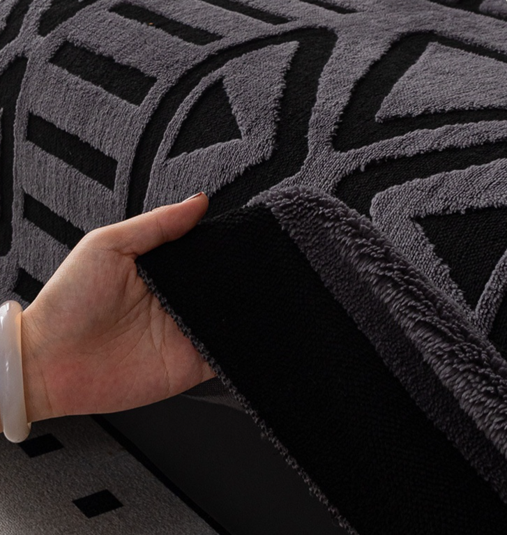 Textured light luxury sofa cloth in neutral colors