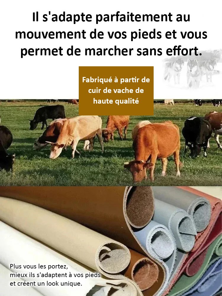 Sandales en peau de vache fabriquées à la main