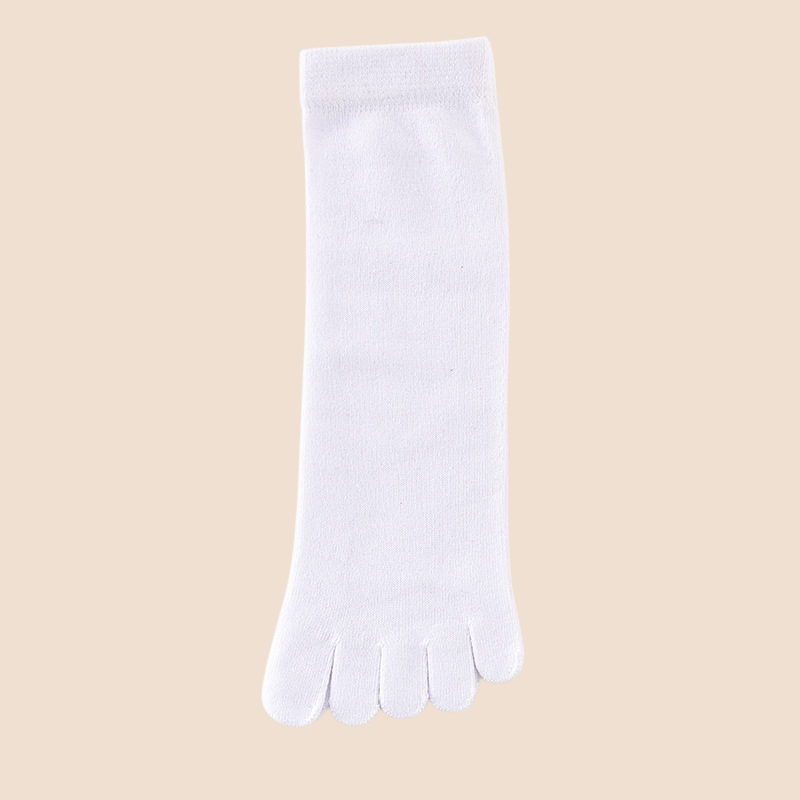 男性純綿薄手の中筒5本指ソックス