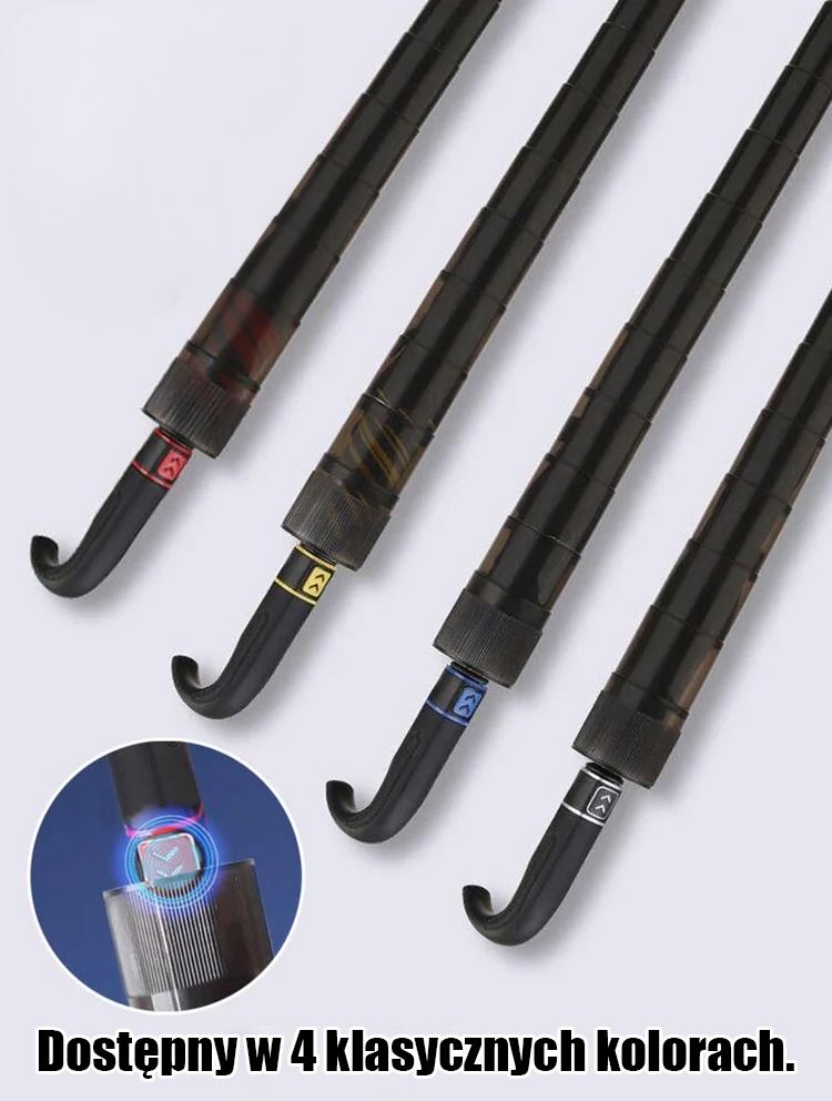 Automatyczny, dwuwarstwowy, wiatroodporny parasol.