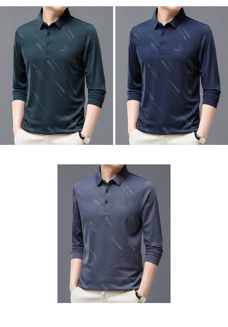 カジュアルスタイルの中年男性長袖Tシャツ