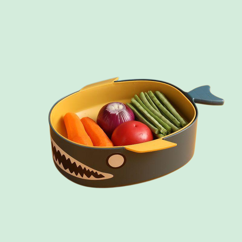 طبق فاكهة سميك متعدد الوظائف وسلة تصريف وسلة تخزين