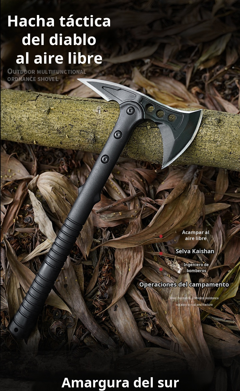 Hacha táctica multifuncional robusta para supervivencia