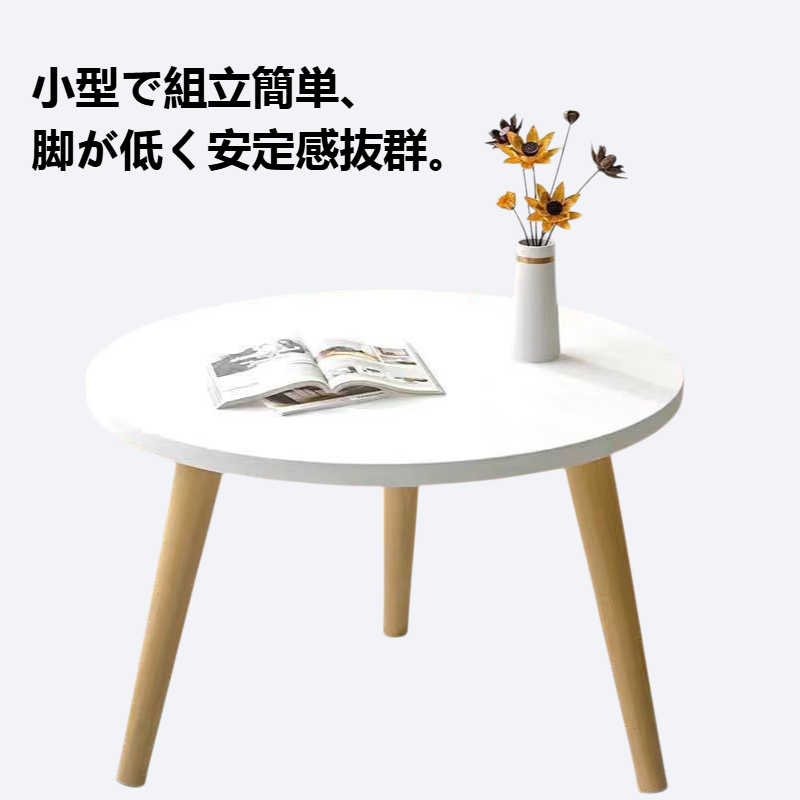 簡潔で低い足の小さなテーブル