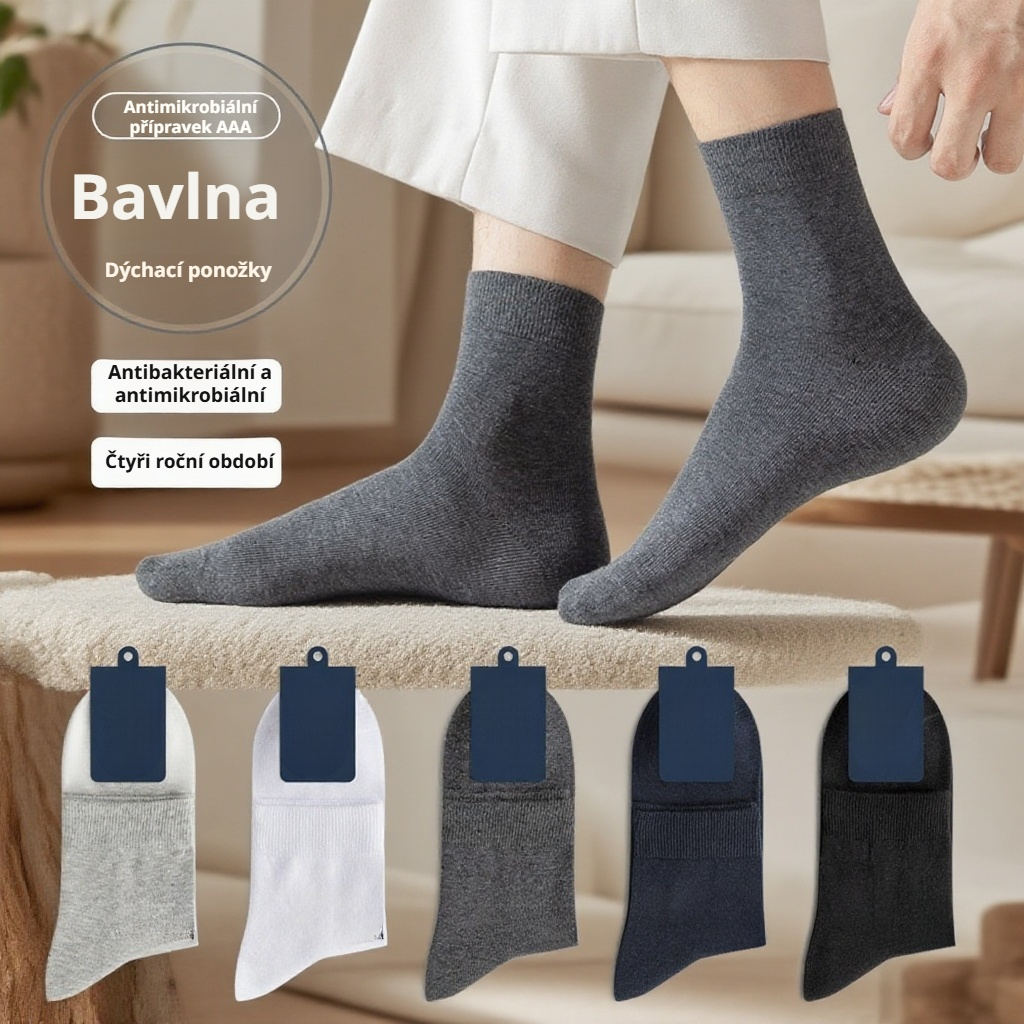  Prodyšné a pot pohlcující čistě bavlněné ponožky na sport