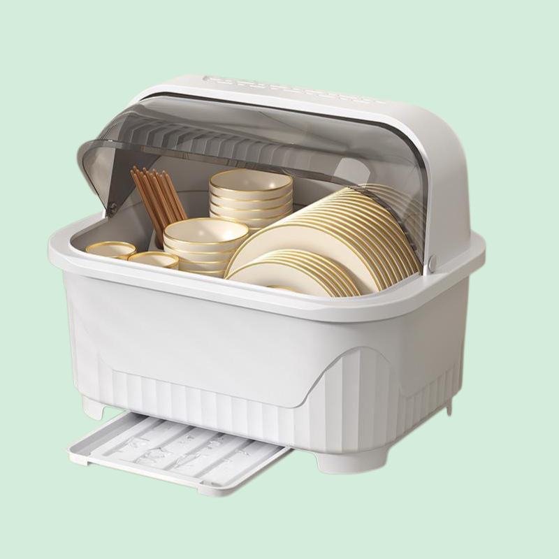 뚜껑이 있는 그릇 수저통 보관함 찬장 주방 가정 그릇 접시 보관 선반 기숙사 배수구 그릇 선반