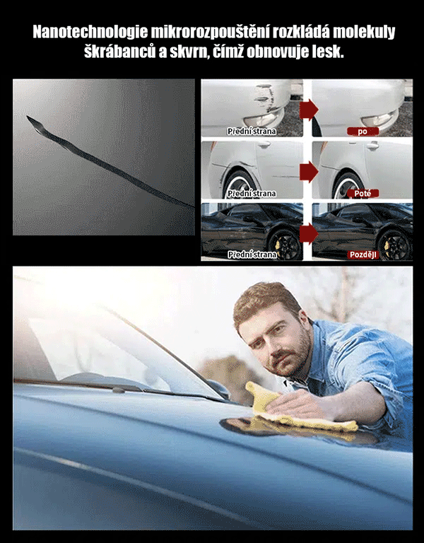 Vosk na opravu škrábanců a ochranný film na autosklo a karoserii