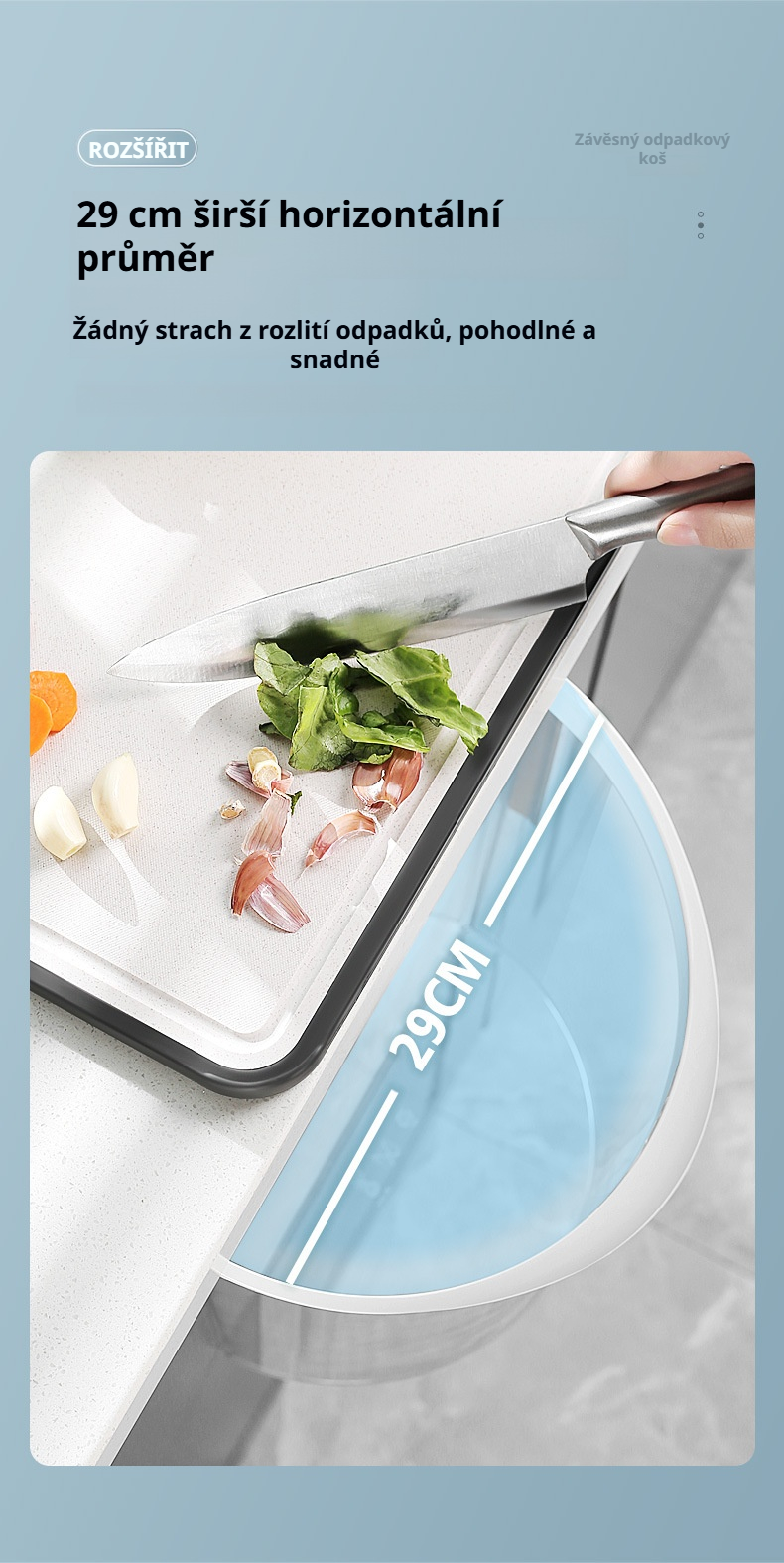 Stylový domácí odpadkový koš na zeď