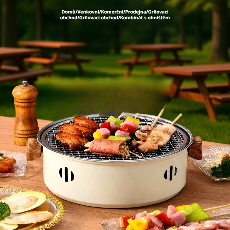 Multifunkční uhlíkový gril s čajovou varnou deskou