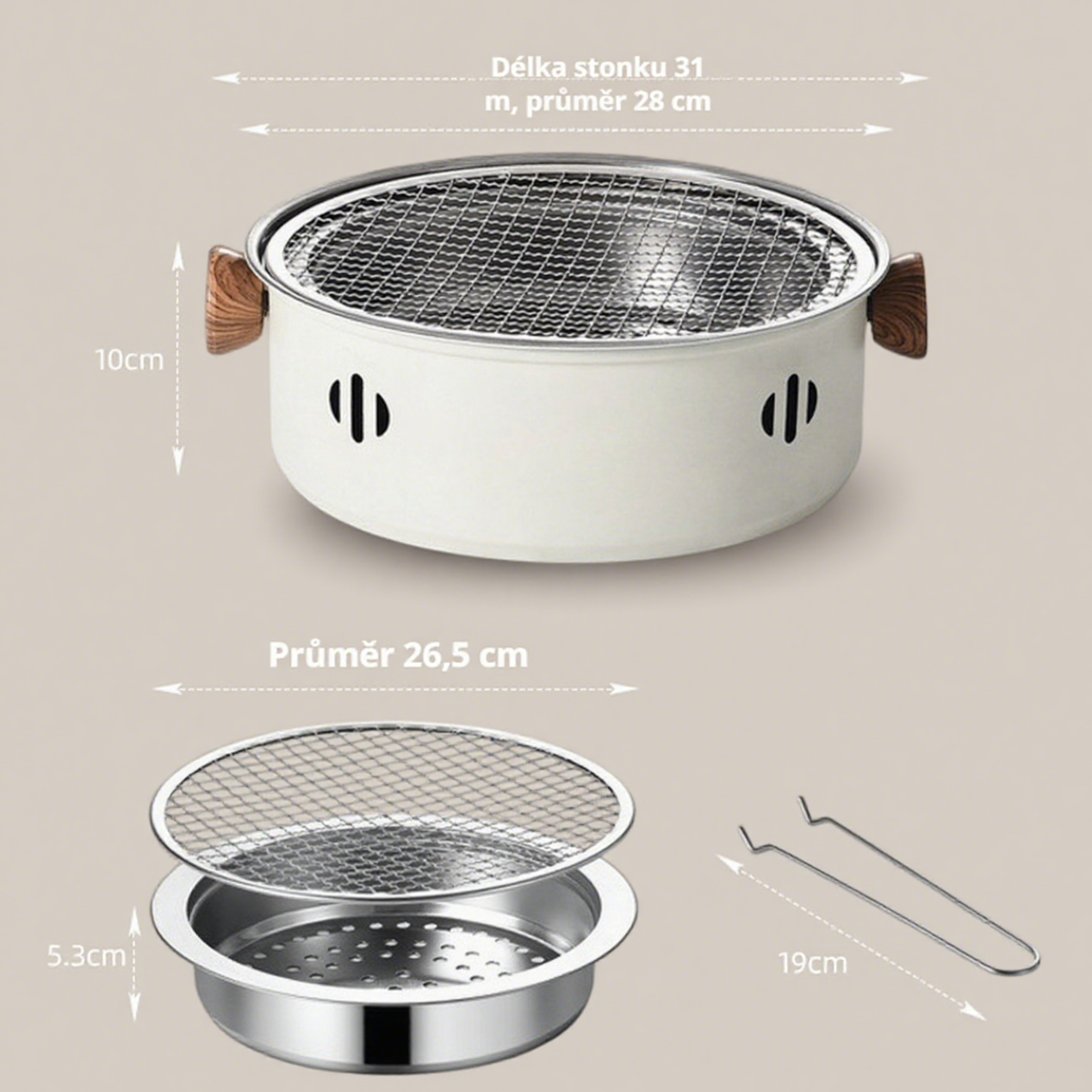 Multifunkční uhlíkový gril s čajovou varnou deskou