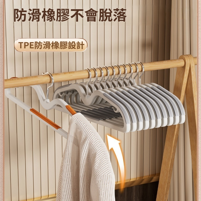 晾衣衣帽架防滑加厚無痕衣架可旋轉桃心灰無痕防滑短頸衣架