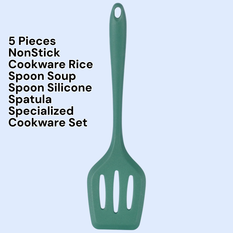 5 Pieces NonStick Cookware Rice Spoon Soup Spoon Silicone Spatula Specialized Cookware Set
