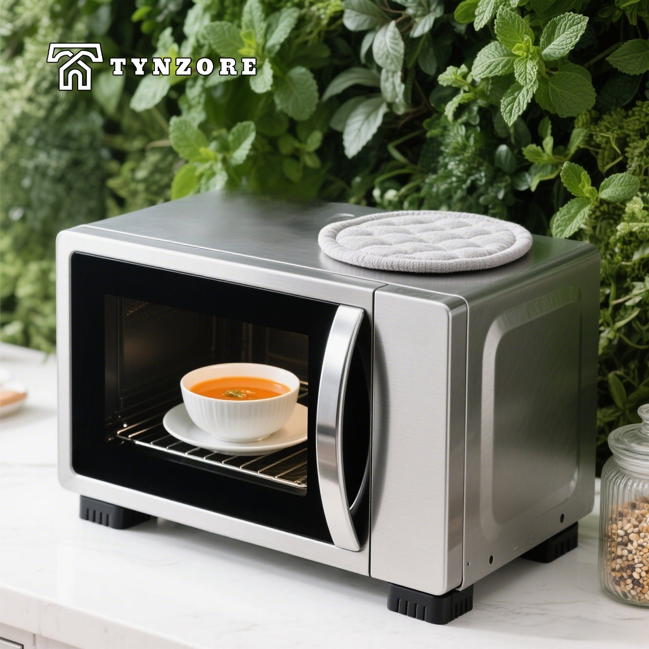 소형 가정용 주방 전자레인지 전면 모습