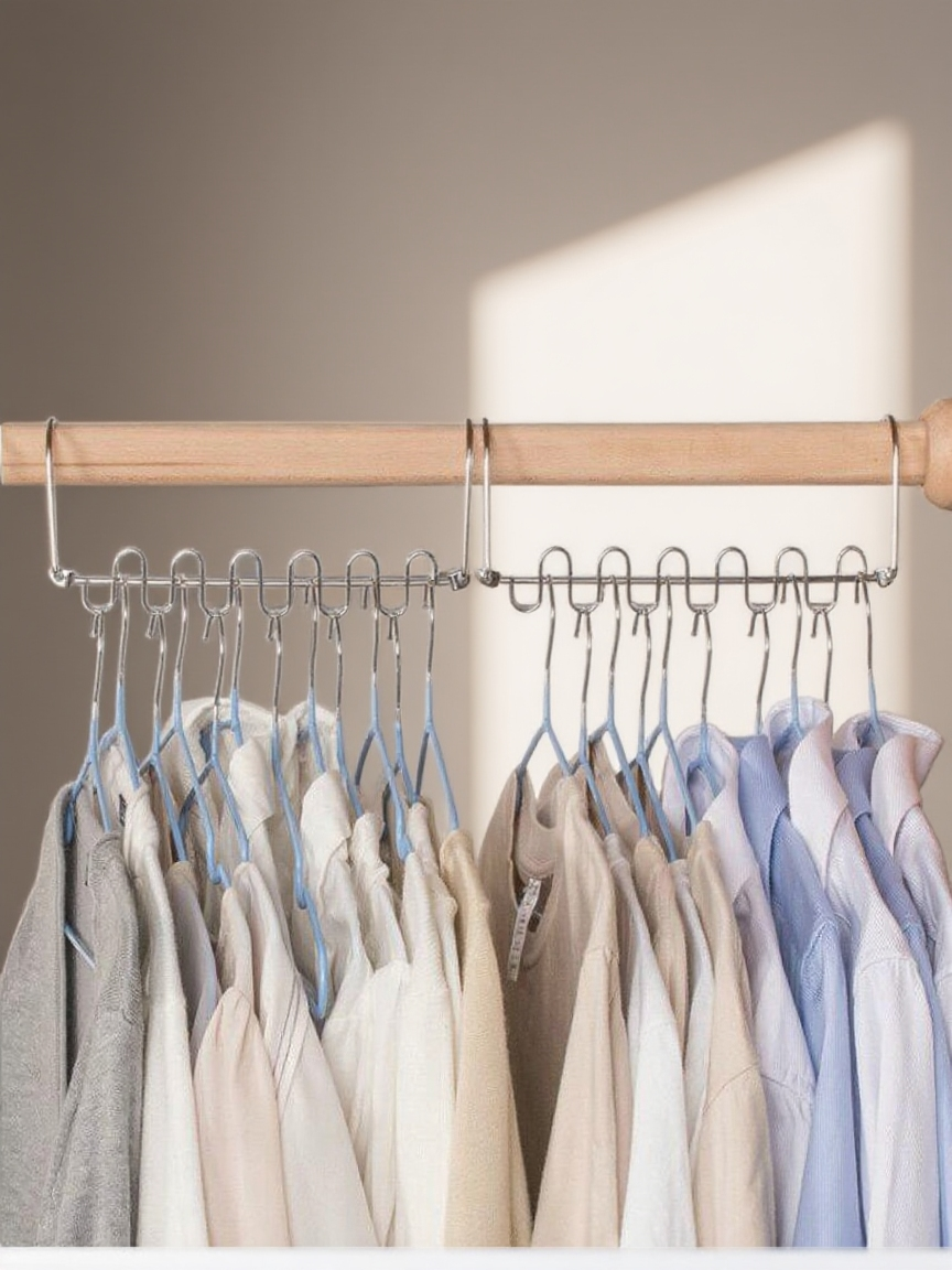 Ukázka úspory místa s porézním věšákem