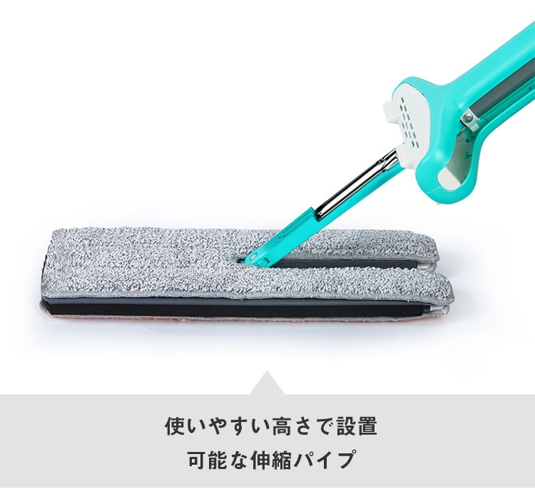 フラットモップの高吸水力を示す実験写真