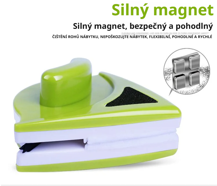 Detail konstrukce magnetického čističe oken
