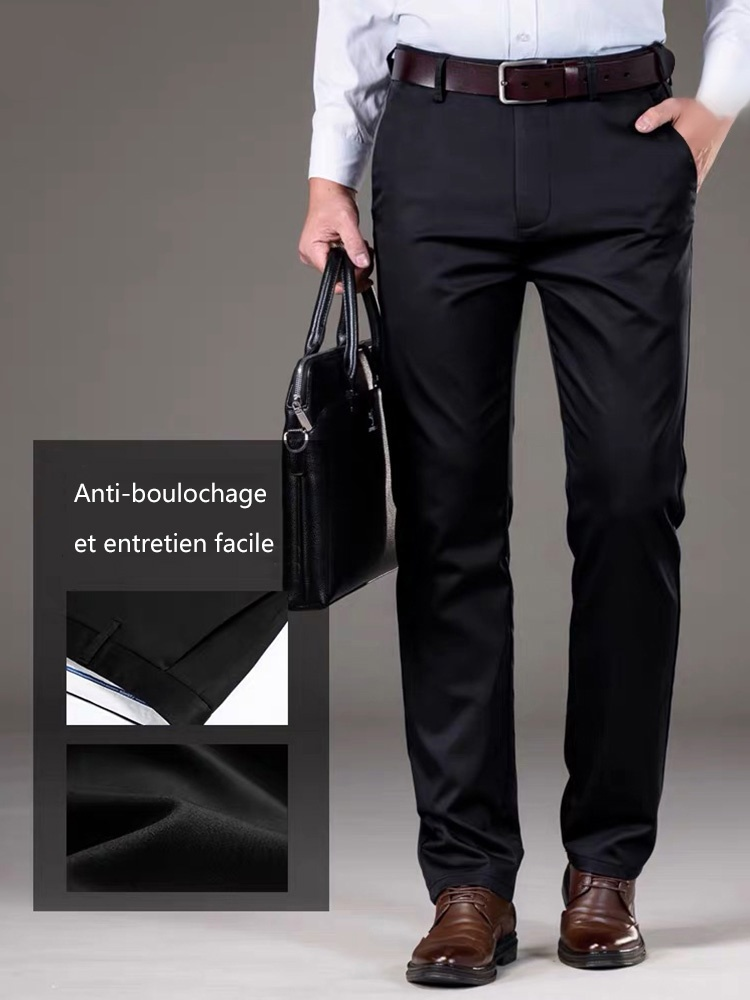 Pantalon de costume en soie glacée pour hommes