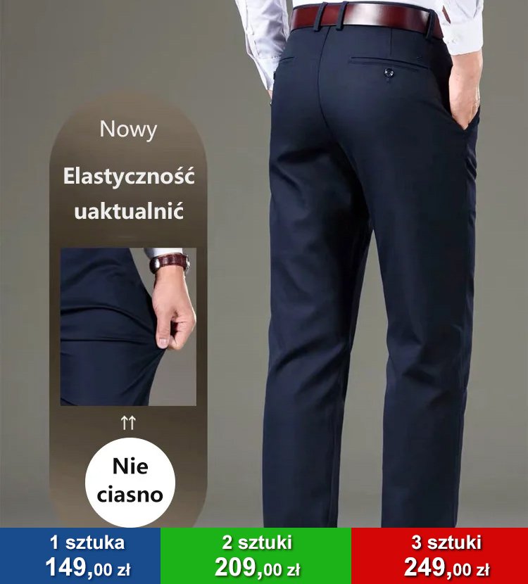 Elastyczne spodnie przeciwzmarszczkowe z lodowego jedwabiu