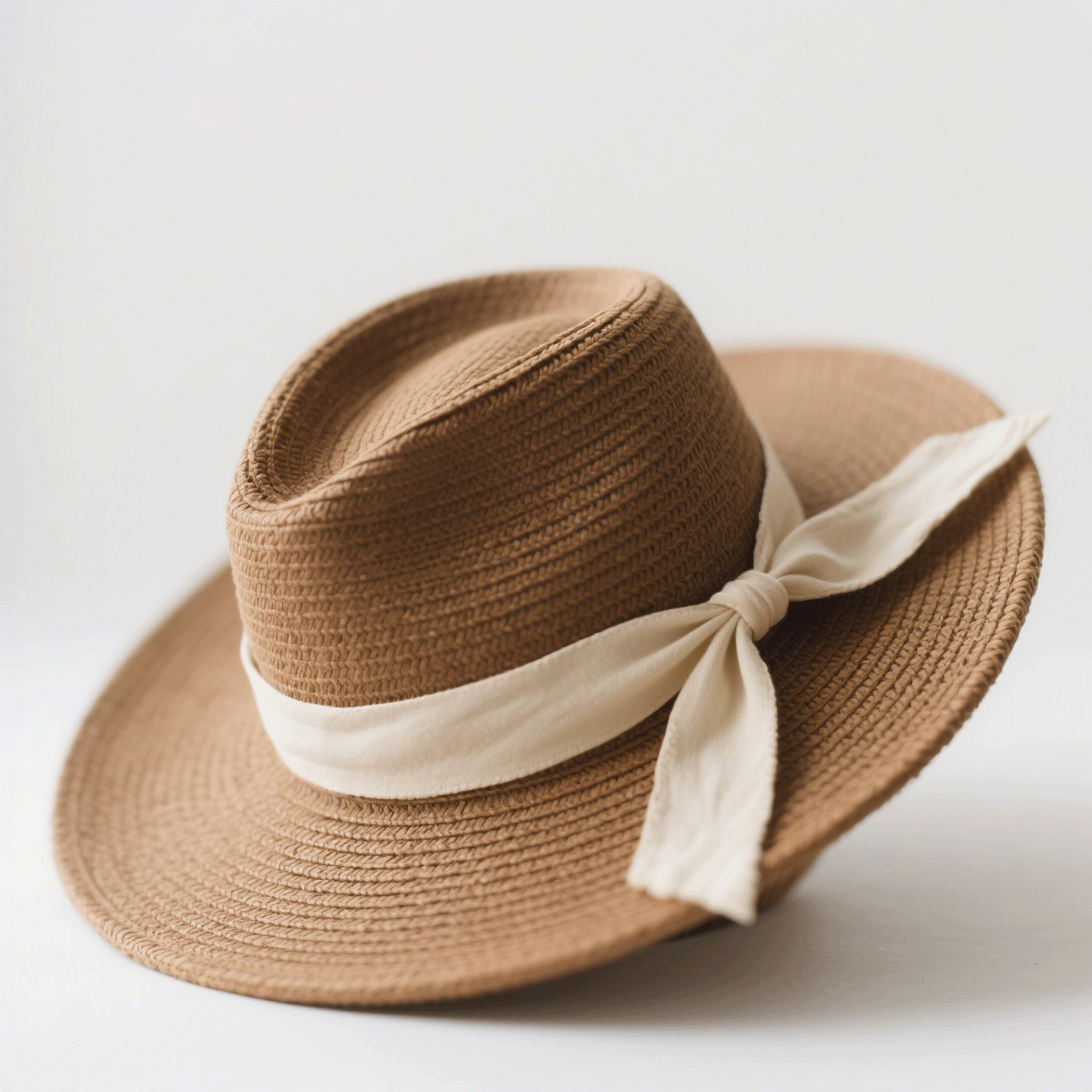 Divatos lányka szalmakalap széles karimával napfényben